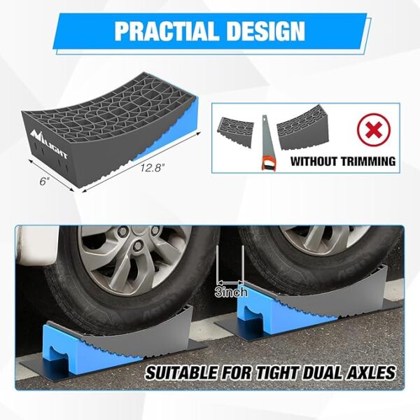 Nilight RV Leveler - 2 Pack Camper Leveling Blocks Ramp Support Dual Axles - Image 2