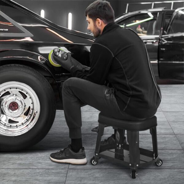 M-AUTO Heavy Duty Garage Rolling Work Seat - Image 2