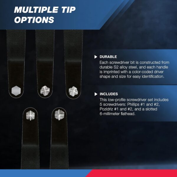 NEIKO 01323A Ultra Low Profile Offset Screwdriver Set - Image 3