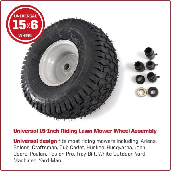 Arnold (490-325-0012) Lawn Mower Front Wheel-15-Inch Universal Fit - Image 2