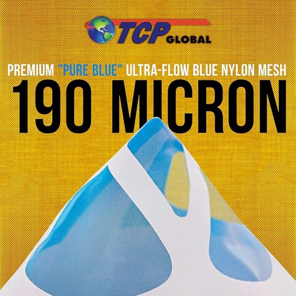 TCP Global 50 Pack of Ultra-Flow Blue Nylon Mesh Paint Strainers - Image 3
