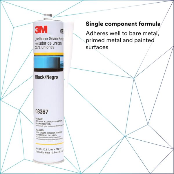 3M Urethane Seam Sealer, 08367, Black Color - Image 2