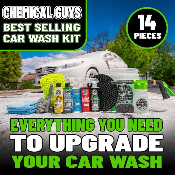 Chemical Guys HOL126 14-Piece Arsenal Builder Car Wash Kit with Foam Gun, Bucket, and (5) 16 oz Car Care Cleaning Chemicals - Image 2