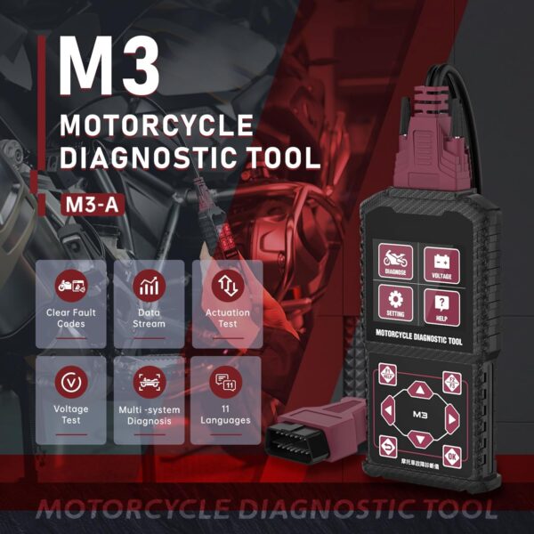 Motorcycle System Diagnostic Test Measurement Tools M3-A Motorcycle Fault Code Readers - Image 2