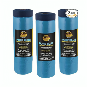 Dura-Gold 71" Wide x 65' Long Roll of Pure Blue Pre-Taped Masking Film
