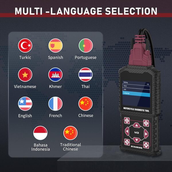 Motorcycle System Diagnostic Test Measurement Tools M3-A Motorcycle Fault Code Readers - Image 3