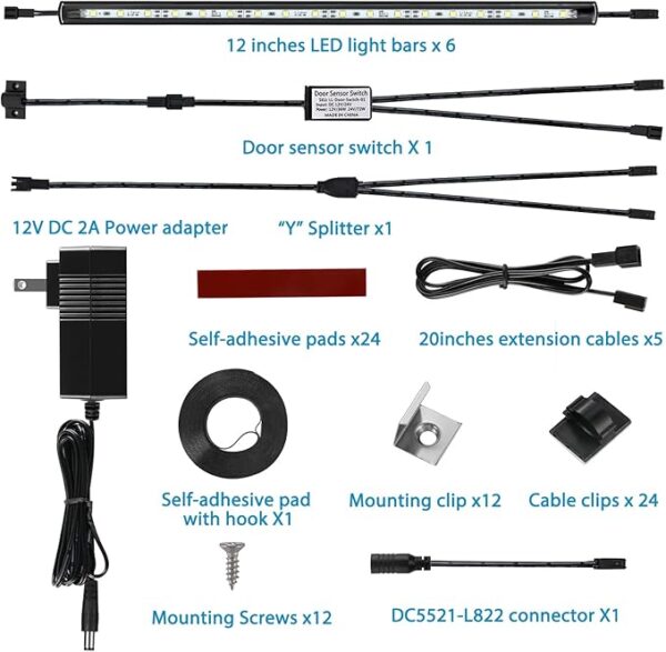 Litever LED Safe Lighting Kit. Door Control Activated - Image 3