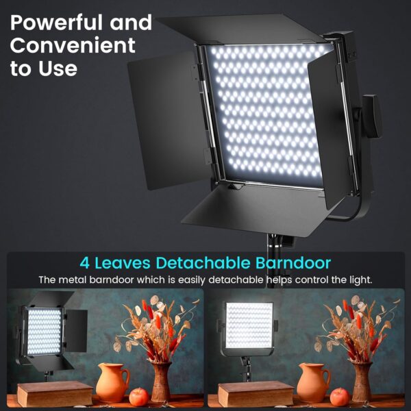 RGB Photography Video Lighting Kit, 2 Pack 50W Bi-Color Energy-Saving LED Video Studio Lights - Image 2